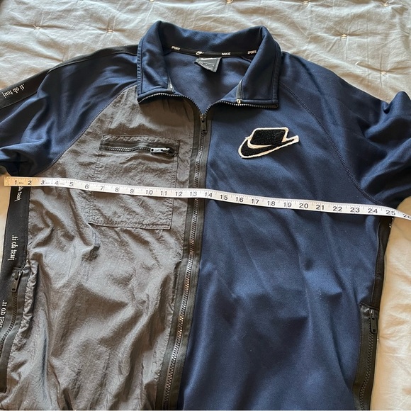 Nike Men's Blue Gray Collared Long Sleeve Zipper Track Jacket Size Large - Picture 15 of 16